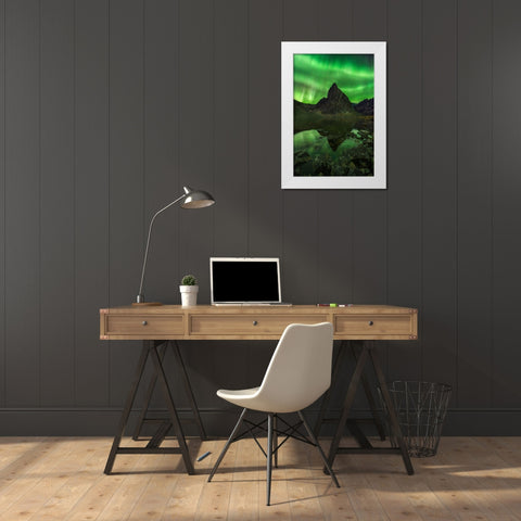 Blaze Of Beauty White Modern Wood Framed Art Print by Moore, Chris