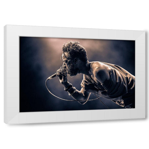 Saul Williams White Modern Wood Framed Art Print by Unknown