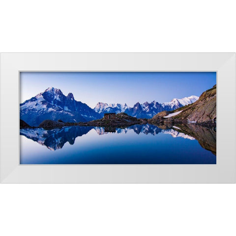 Lac Blanc Panorama White Modern Wood Framed Art Print by Costina, Mircea