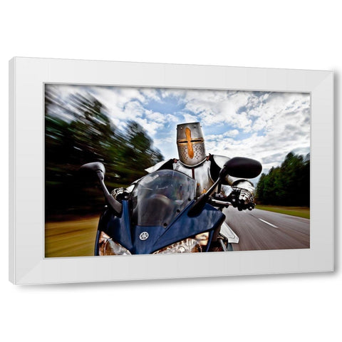 Knight Rider White Modern Wood Framed Art Print by Kiciak, Christophe