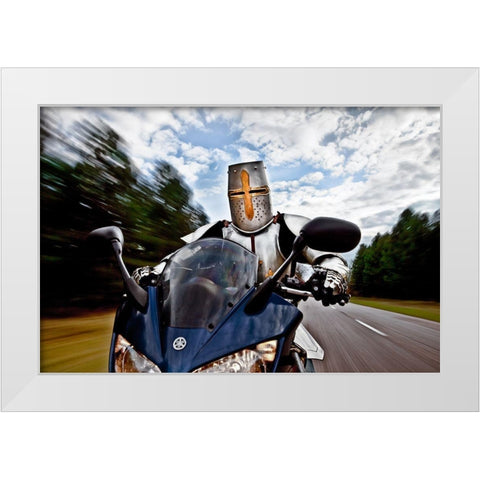 Knight Rider White Modern Wood Framed Art Print by Kiciak, Christophe