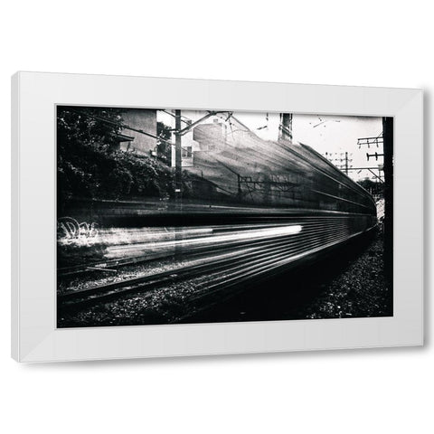 Train White Modern Wood Framed Art Print by Suzuki, Tatsuo