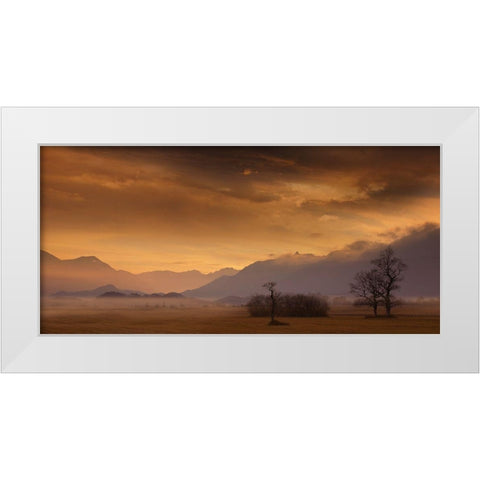 Late October Late Afternoon White Modern Wood Framed Art Print by Maier, Norbert