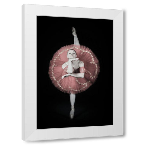 On Pointe White Modern Wood Framed Art Print by Hewson, Darlene