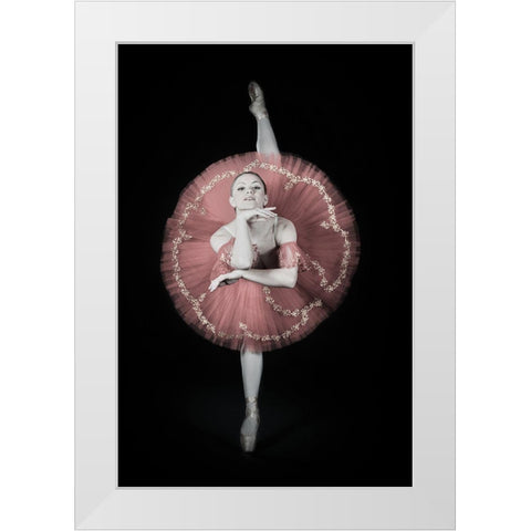 On Pointe White Modern Wood Framed Art Print by Hewson, Darlene