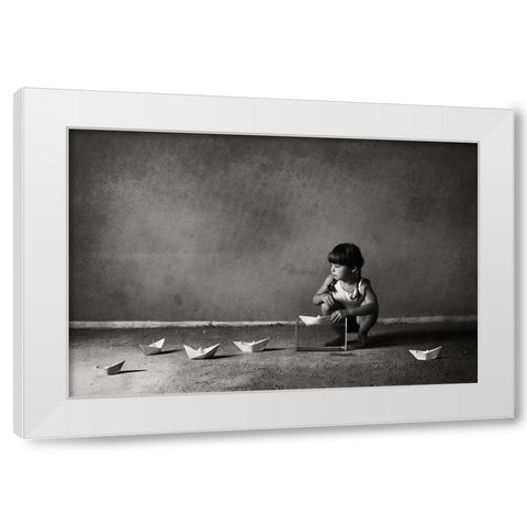 Expanding The Horizons Of Imagination.. White Modern Wood Framed Art Print by Monique