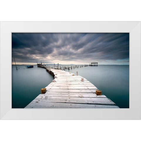 Last Path White Modern Wood Framed Art Print by Feteira, Jorge
