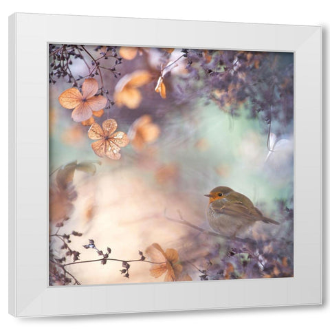 Hydrangea Fantasy White Modern Wood Framed Art Print by Teuni