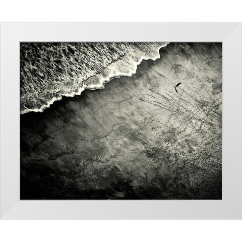 They Are Watching White Modern Wood Framed Art Print by Momanu, Mirela