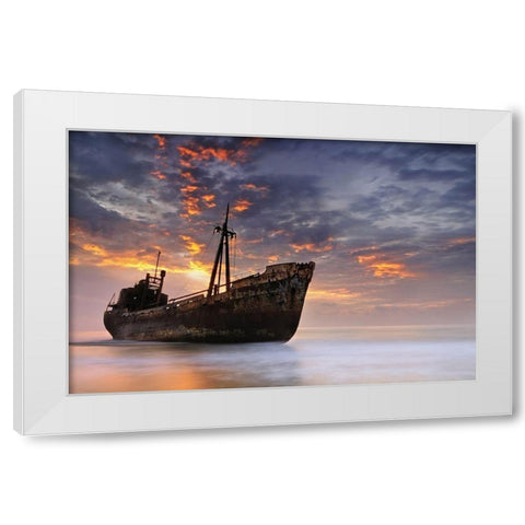 The Dark Traveler Ii White Modern Wood Framed Art Print by Kaimaki, Maria