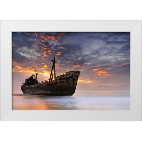 The Dark Traveler Ii White Modern Wood Framed Art Print by Kaimaki, Maria