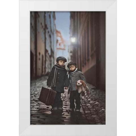 Les Misacrables White Modern Wood Framed Art Print by Tomsickova, Tatyana