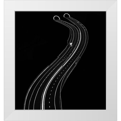Alone White Modern Wood Framed Art Print by Krivec, Samanta