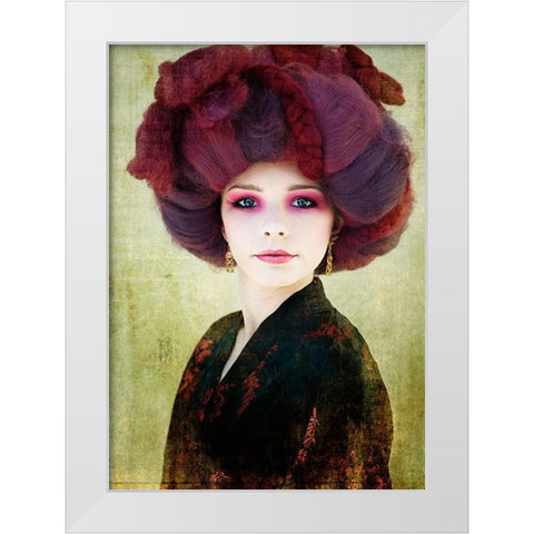 Redhead White Modern Wood Framed Art Print by Kenp