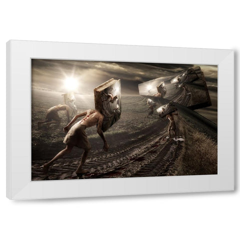 Another Brick White Modern Wood Framed Art Print by Kiciak, Christophe