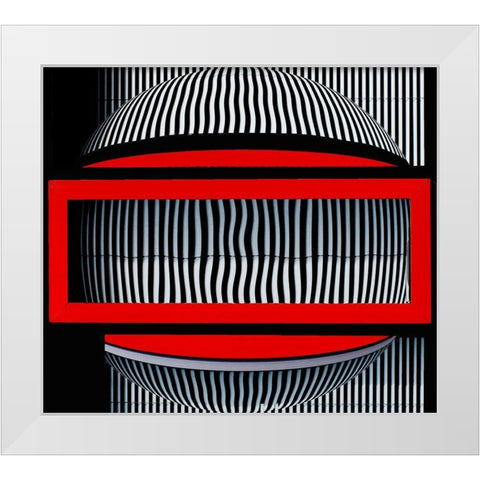 Red Frame With Attitude White Modern Wood Framed Art Print by Pearson, Wayne