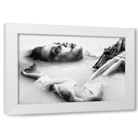 Contemplate White Modern Wood Framed Art Print by Holloway, Sue