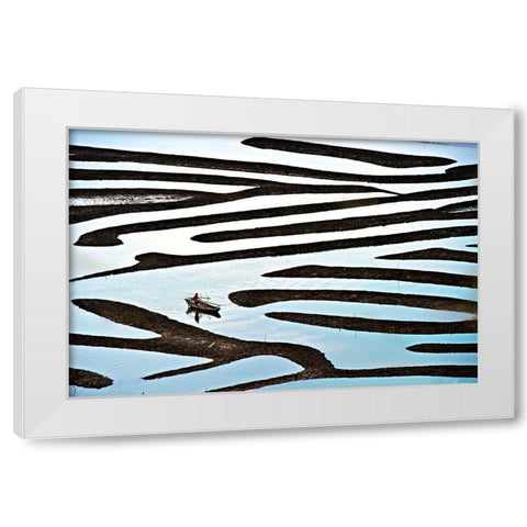Labyrinth White Modern Wood Framed Art Print by Gunawan, Lina