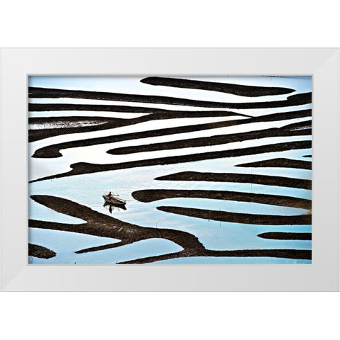 Labyrinth White Modern Wood Framed Art Print by Gunawan, Lina