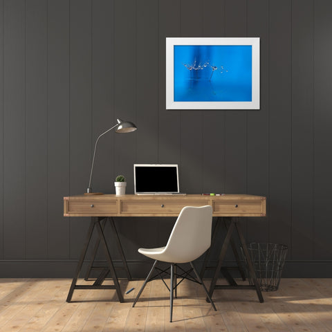 Blue Fun White Modern Wood Framed Art Print by Westum, Heidi