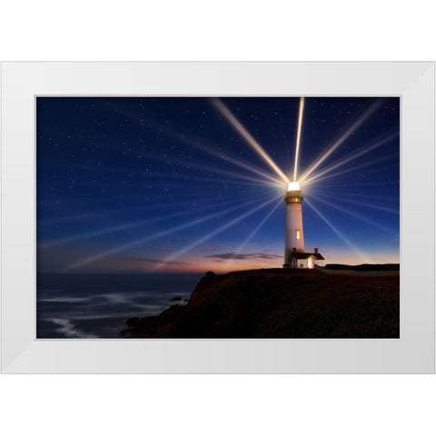 Lighting Of The Lens White Modern Wood Framed Art Print by Morgan, Miles