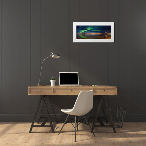 Sunset At Andenes White Modern Wood Framed Art Print by Samuelsen, Roy