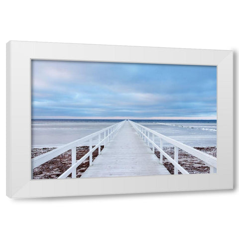 The Bridge White Modern Wood Framed Art Print by Oleksinski, Jacek