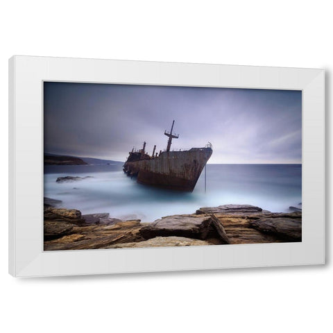 Semiramis White Modern Wood Framed Art Print by Kaimaki, Maria