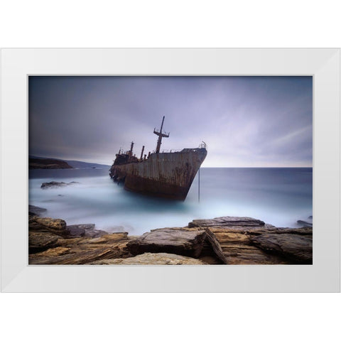 Semiramis White Modern Wood Framed Art Print by Kaimaki, Maria