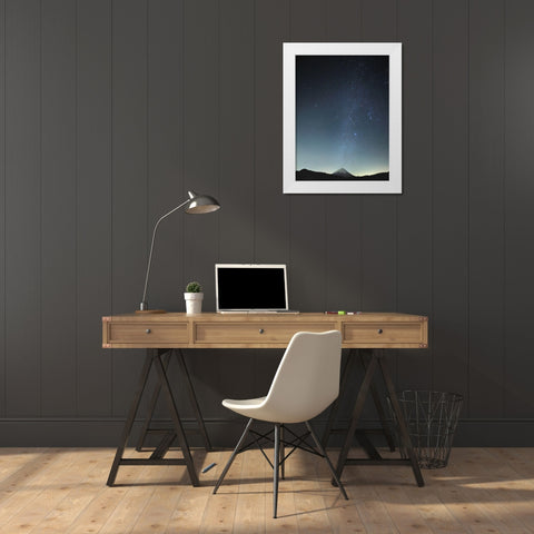 Meteor Night White Modern Wood Framed Art Print by Koga, Hiroaki