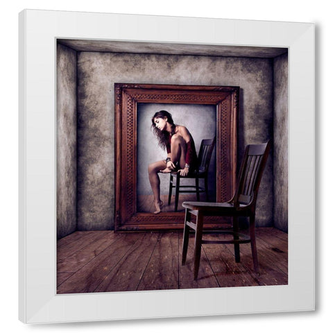 Reflejo White Modern Wood Framed Art Print by Mendez Cordero, Claudia