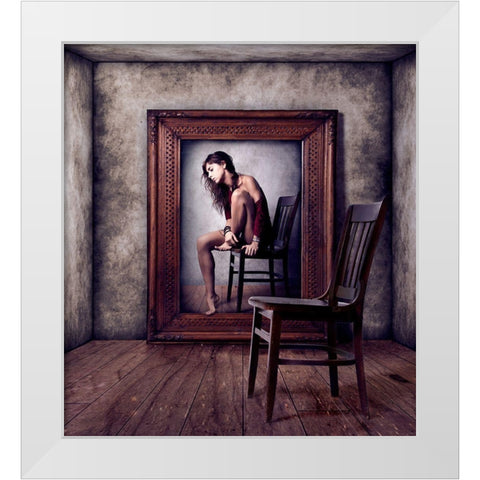 Reflejo White Modern Wood Framed Art Print by Mendez Cordero, Claudia