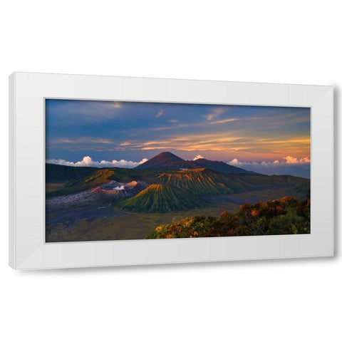 Volcano Dawn White Modern Wood Framed Art Print by Wrobel, Karsten
