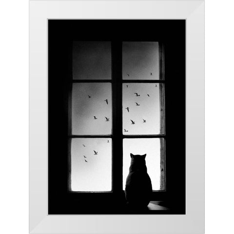 winter is coming White Modern Wood Framed Art Print by Pucic, Mario