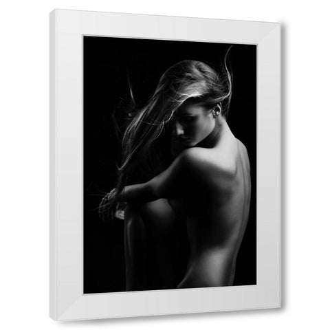 Sensual Beauty White Modern Wood Framed Art Print by Krystynek MQEP, Martin