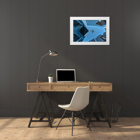 Fly Over White Modern Wood Framed Art Print by Pelissier, Marc