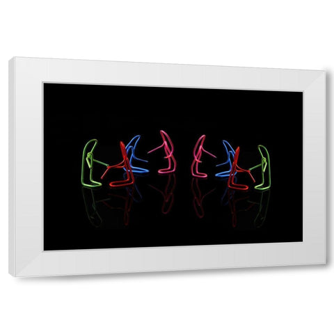 Lets Dance White Modern Wood Framed Art Print by Mathiesen, Kent