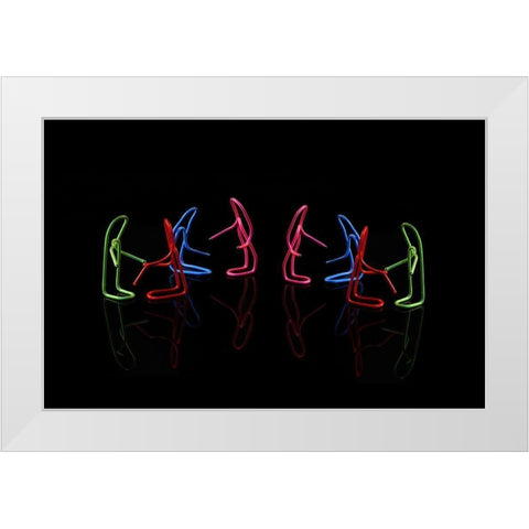 Lets Dance White Modern Wood Framed Art Print by Mathiesen, Kent