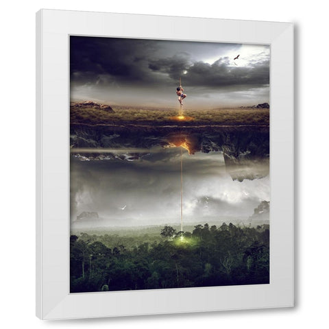 Save The World White Modern Wood Framed Art Print by Heri, Mas