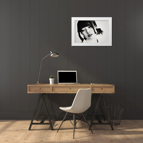 Portrait White Modern Wood Framed Art Print by Suzuki, Tatsuo