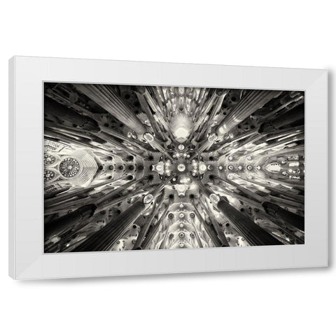 Artificial Forest - Sagrada Familia White Modern Wood Framed Art Print by Bonnin Sebastia, Antonio