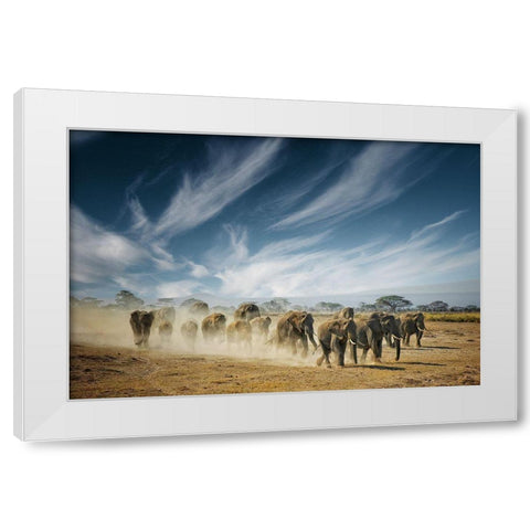 A Very Long Thinking White Modern Wood Framed Art Print by Guillemot, Mathilde