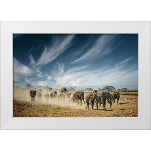 A Very Long Thinking White Modern Wood Framed Art Print by Guillemot, Mathilde