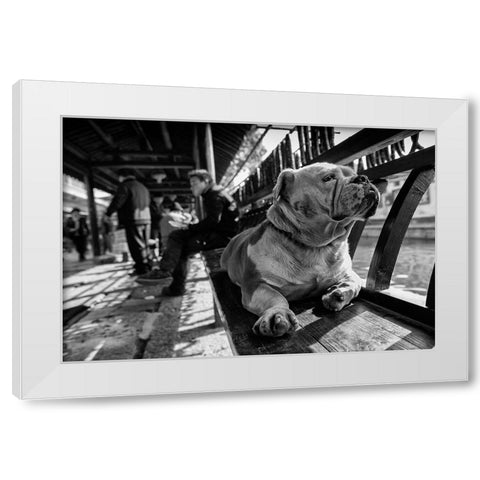 Sad White Modern Wood Framed Art Print by Youdutian
