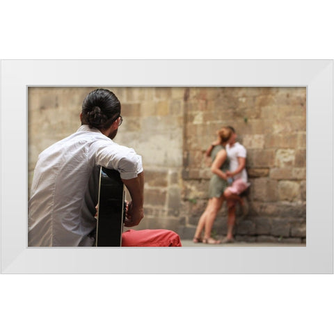 Street Love White Modern Wood Framed Art Print by Serarols, Marc