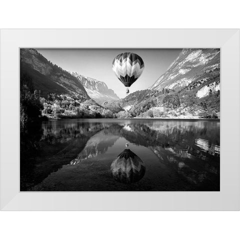 La Mongolfiera White Modern Wood Framed Art Print by Auf Dem, Andrea