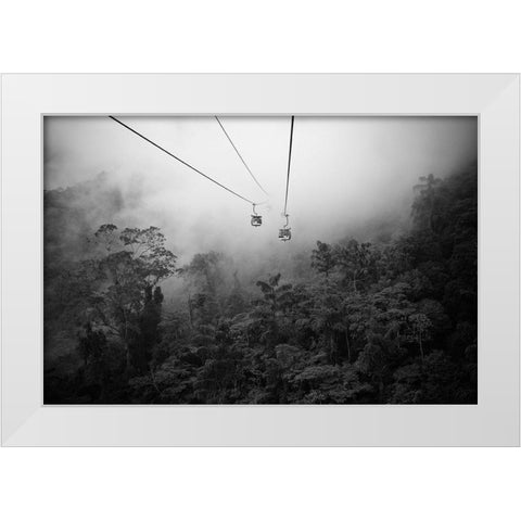 Heaven Ways White Modern Wood Framed Art Print by Kuo, Cuandi