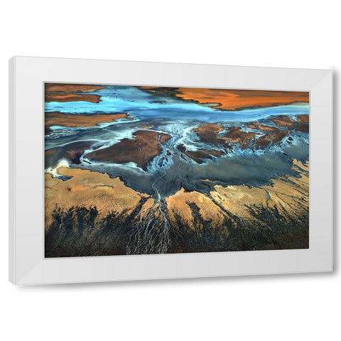 California Aerial - The Desert From Above White Modern Wood Framed Art Print by Ghirardini, Tanja