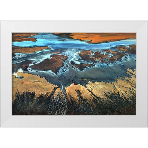 California Aerial - The Desert From Above White Modern Wood Framed Art Print by Ghirardini, Tanja