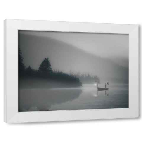 The Pilgrim Mists White Modern Wood Framed Art Print by David Senechal Photographie
